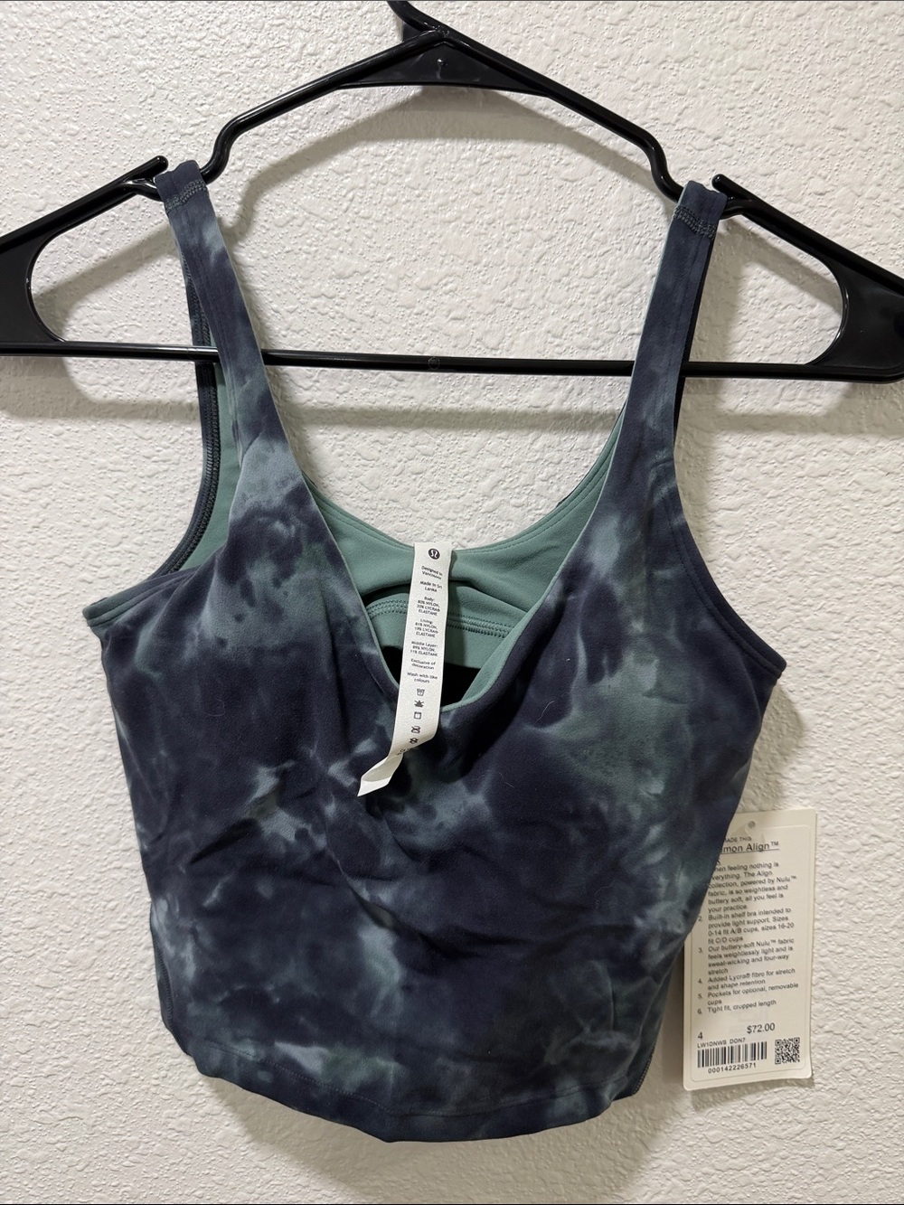 lululemon athletica Tie-Dye Cropped Tank - Dark Teal & Charcoal